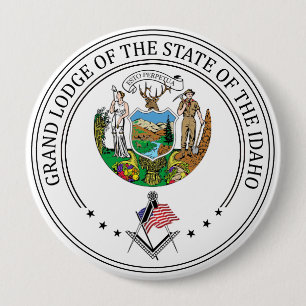 Chapa Redonda De 10 Cm Casa de masonería del estado de Idaho