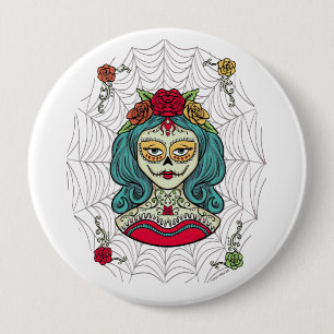 Chapa Redonda De 10 Cm Catrina Día de Muertos Web