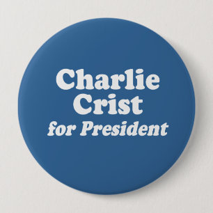 CHAPA REDONDA DE 10 CM CHARLIE CRIST PARA PRESIDENTE