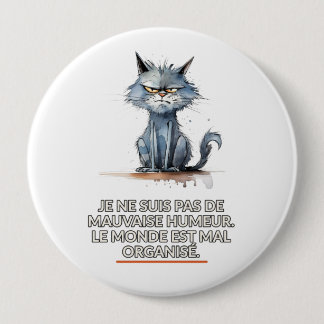 Chapa Redonda De 10 Cm Chat sarcástico de mal humor 