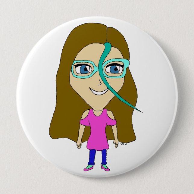 Chapa Redonda De 10 Cm chibi (Anverso)