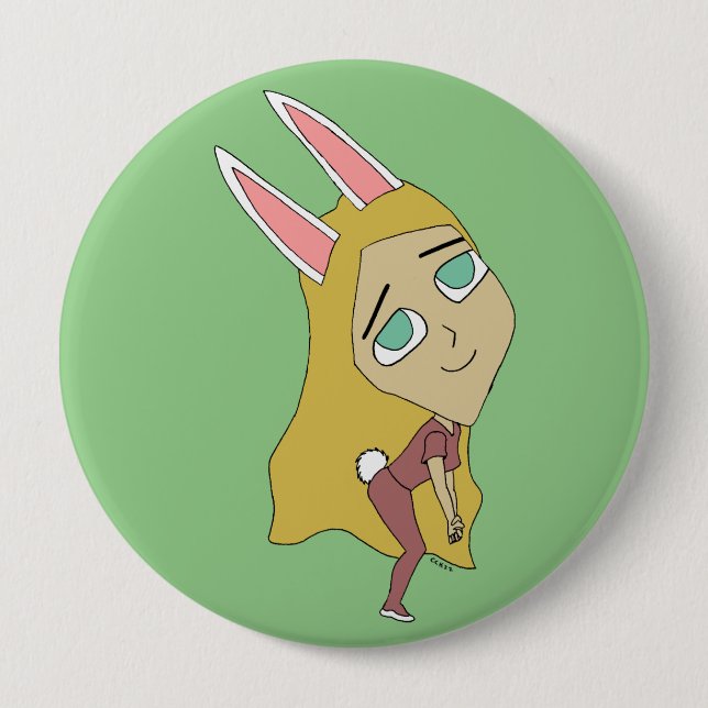 Chapa Redonda De 10 Cm chibi bunnygirl (Anverso)