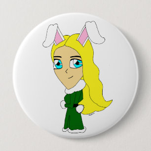 Chapa Redonda De 10 Cm chibi bunnygirl