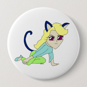 Chapa Redonda De 10 Cm chibi catgirl