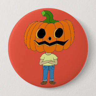 Chapa Redonda De 10 Cm chibi de cabeza de calabaza