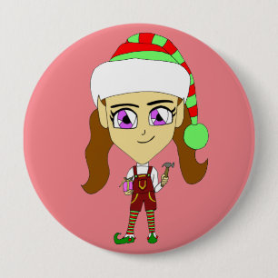 Chapa Redonda De 10 Cm chibi elf