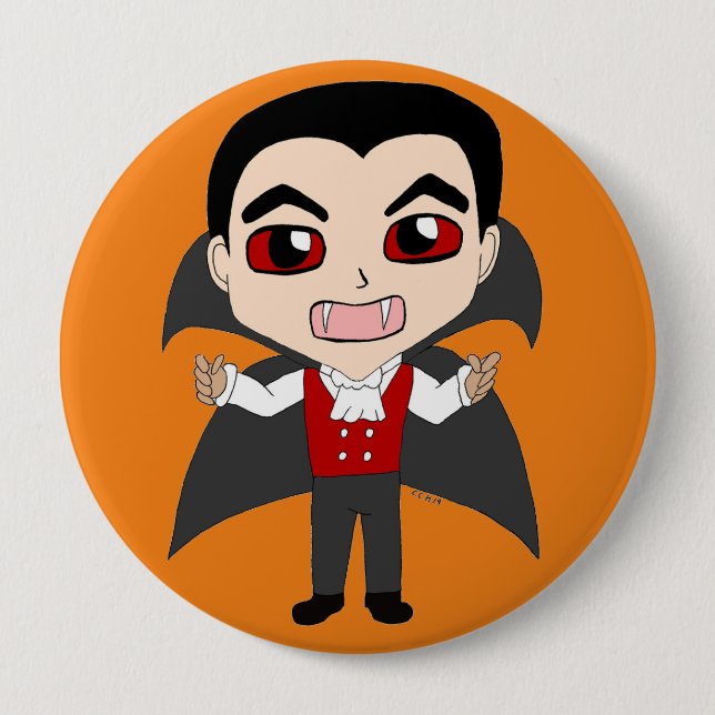 Chapa Redonda De 10 Cm chibi vampire (Anverso)