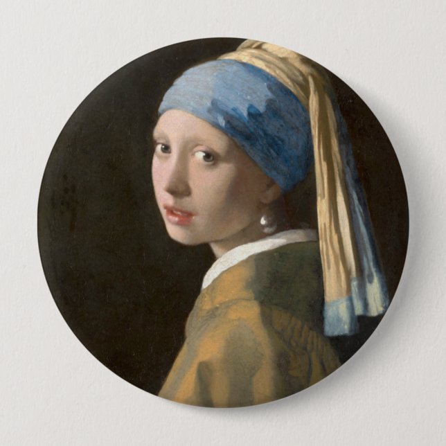Chapa Redonda De 10 Cm Chica con Pearl Earring (Anverso)