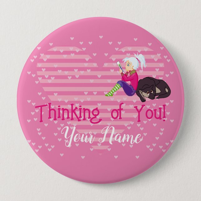 Chapa Redonda De 10 Cm Chica Ser enamorado (Anverso)