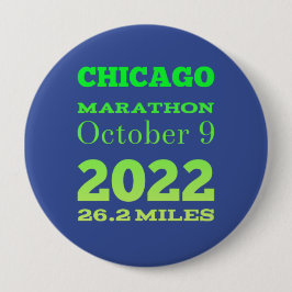 Chapa Redonda De 10 Cm Chicago Marathon 2022 Button