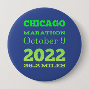 Chapa Redonda De 10 Cm Chicago Marathon 2022 Button