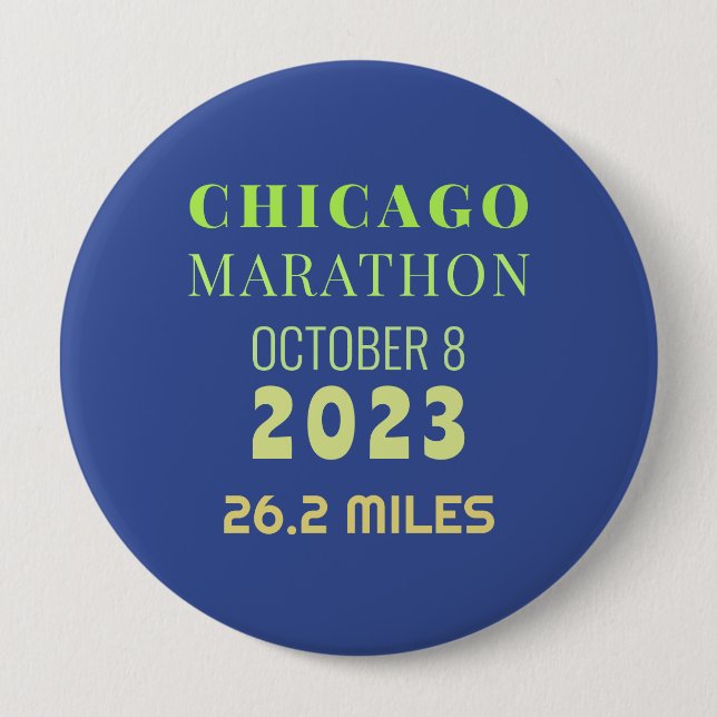 Chapa Redonda De 10 Cm Chicago Marathon 2023 Button (Anverso)