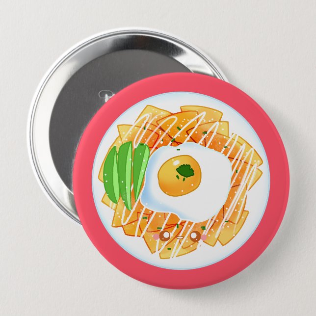 Chapa Redonda De 10 Cm Chilaquiles Rojos (Anverso y reverso)