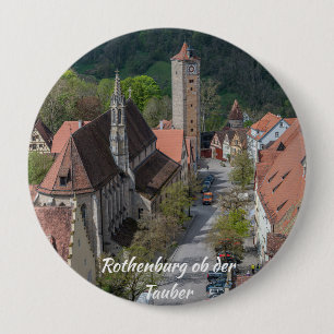 Chapa Redonda De 10 Cm Ciudad antigua de Rothenburg ob der tauber