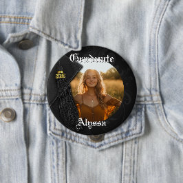 Chapa Redonda De 10 Cm Class of 2026 Black Tassel Dignified Graduation