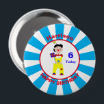 Chapa Redonda De 10 Cm Clown Fun Kids Birthday Personalized<br><div class="desc">A fun and colorful personalized birthday party button , badge with a jolly circus clown,  so cute and a favorite with young boys and girls alike; just customize it with your child's details or text of your choice.</div>