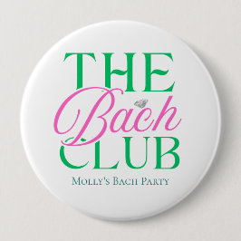 Chapa Redonda De 10 Cm Club Bach Moderno Simple Rosa Verde Despedida de S