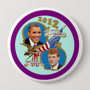 Chapa Redonda De 10 Cm Cola 2012 de capa de Obama Kennedy