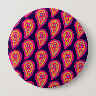 Chapa Redonda De 10 Cm Colorido Paisley