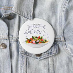 Chapa Redonda De 10 Cm Coma más plantas con letras de motivación de ensal