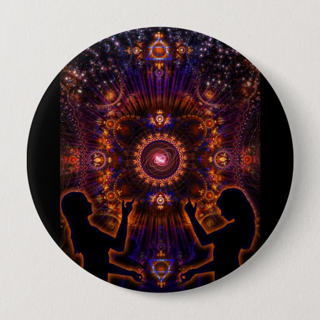 Chapa Redonda De 10 Cm Como arriba, muy abajo (Anverso)