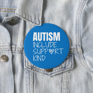 Chapa Redonda De 10 Cm conciencia del autismo. incluyese.support.kind. Ch