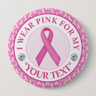 Chapa Redonda De 10 Cm Conciencia sobre el cáncer de mama Uso rosa por