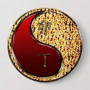 Chapa Redonda De 10 Cm Conejo de Fuego