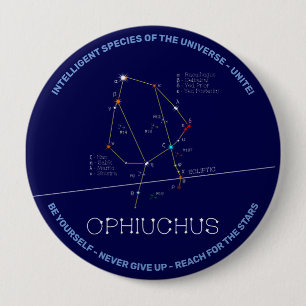 Chapa Redonda De 10 Cm Constelación de Zodiac Ophiuchus