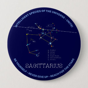 Chapa Redonda De 10 Cm Constelación de Zodiac Sagittarius