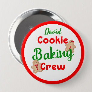 Chapa Redonda De 10 Cm Cookie Baking Crew Divertido Personalizado de coci