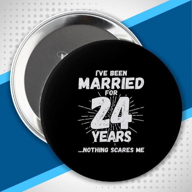 Chapa Redonda De 10 Cm Couples Married 24 Years Funny 24th Anniversary (Subido por el creador)