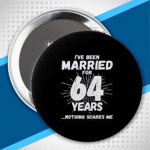 Chapa Redonda De 10 Cm Couples Married 64 Years Funny 64th Anniversary