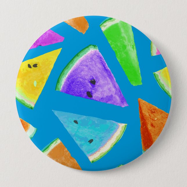 Chapa Redonda De 10 Cm Creación de patrones de sandía 10 (Anverso)