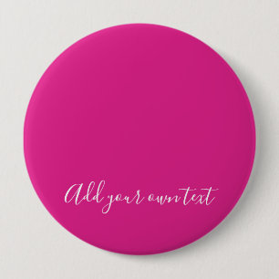 Chapa Redonda De 10 Cm Crear propio texto Personalizado CERISE PINK perso
