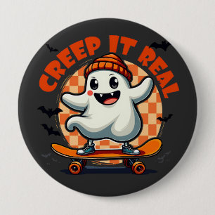 Chapa Redonda De 10 Cm Creep it real Spooky Halloween Ghost Skboard