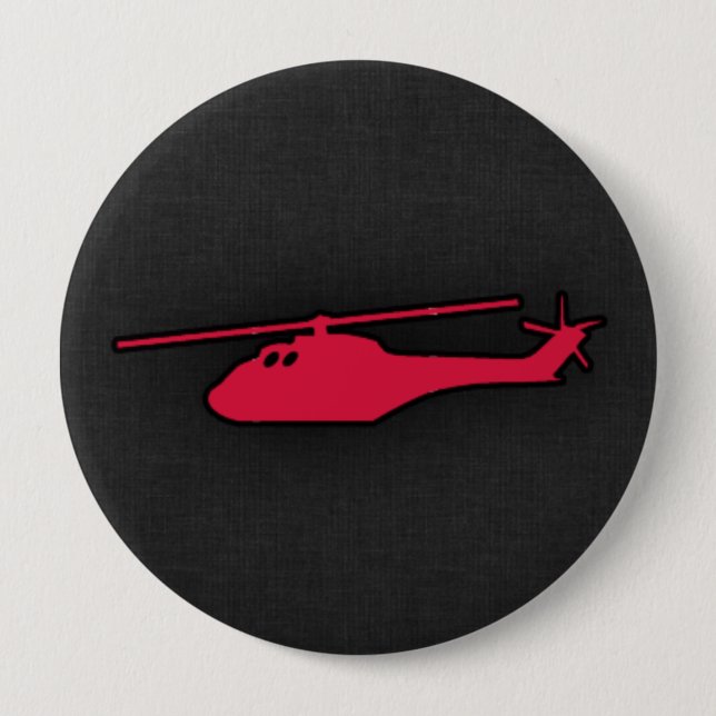 Chapa Redonda De 10 Cm Crimson Red Helicopter (Anverso)