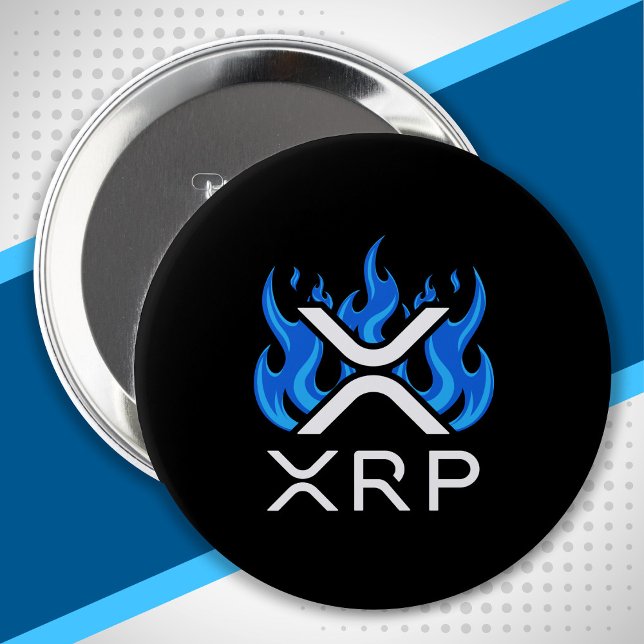 Chapa Redonda De 10 Cm Criptomoneda XRP Cripto Llamas Azules Fuego Derret (Subido por el creador)