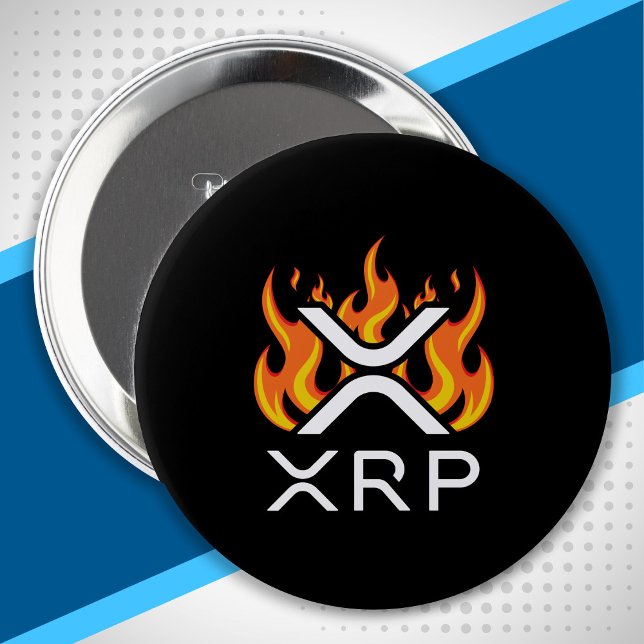Chapa Redonda De 10 Cm Criptomoneda XRP Cripto Naranjas Llamas Fuego Derr (Subido por el creador)