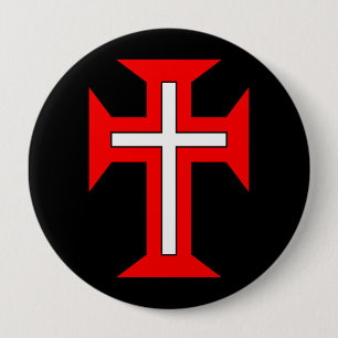 Chapa Redonda De 10 Cm Cruz de la Orden Militar de Cristo