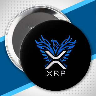 Chapa Redonda De 10 Cm Cryptocurrency XRP Logotipo de criptografía Blue R