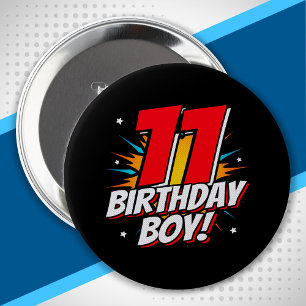 Chapa Redonda De 10 Cm Cumpleaños de Superheroína - 11 años - 11º cumplea