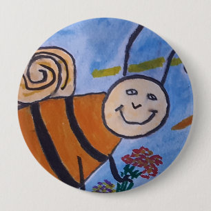 Chapa Redonda De 10 Cm Cute Honey Bee Badge
