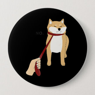 Chapa Redonda De 10 Cm Cute Shiba Inu Nope - Doge Meme