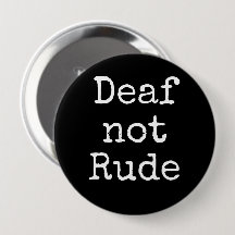 Deaf not Rued Bold Black and White Alert