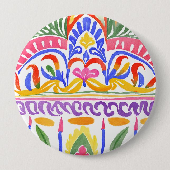 Chapa Redonda De 10 Cm decoración tradicional rumana (Anverso)