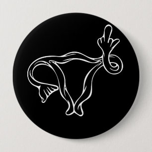 Chapa Redonda De 10 Cm Dedo medio Uterus Pro-elección