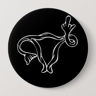 Chapa Redonda De 10 Cm Dedo medio Uterus Pro-elección