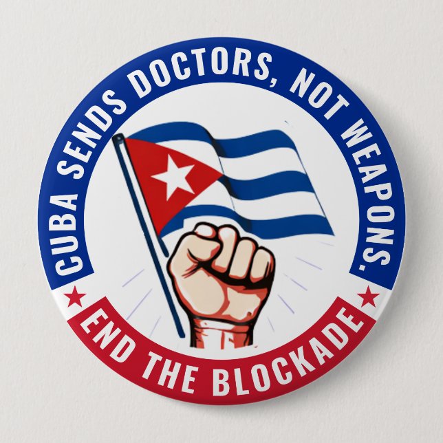 Chapa Redonda De 10 Cm Desbloquear Cuba (Anverso)
