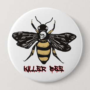 Chapa Redonda De 10 Cm Dibujo de abejas asesinas